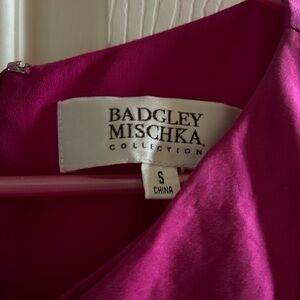 Badgley Mischka magenta silk blouse